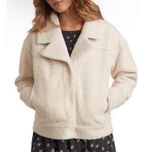 Marine‎ Layer Quebec Sherpa Jacket Womens Medium Antique White Oversized NWT